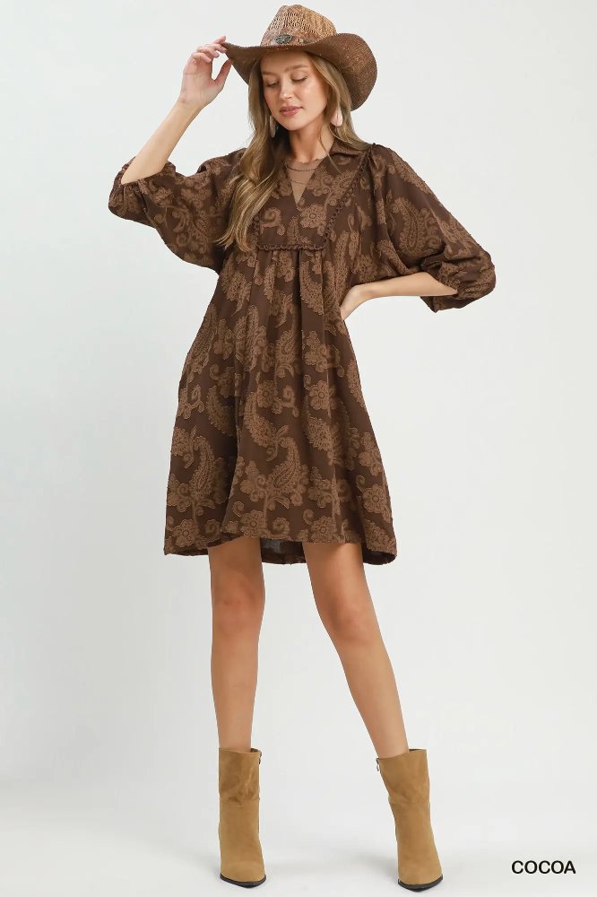 N7048 Paisley Babydoll Dress
