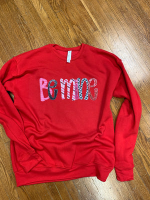 Be Mine Mixed Print Graphic Sweatshirt