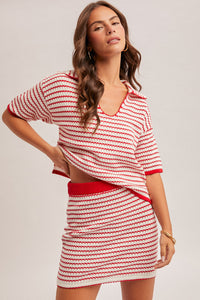 Red Striped Sweater H&T