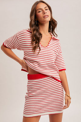 Red Striped Sweater H&T