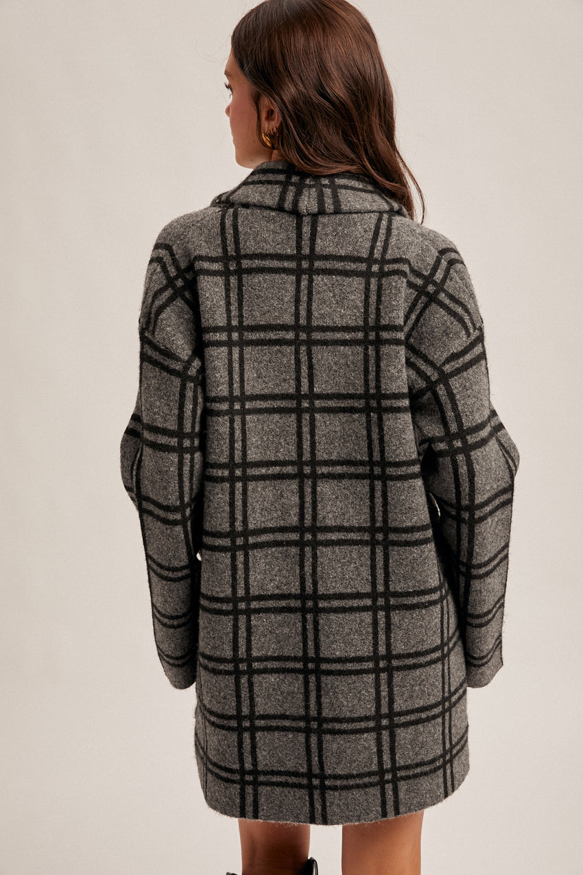 Coat H&Thread Char/Blk