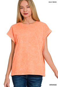 CTW-3524Y Orange Halo Washed Tee