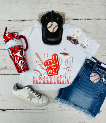 Baseball Mama Red Graphic Tee
