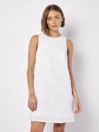 3D Floral Embroidered Shift Dress
