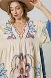 Boho Denim Mix Dress