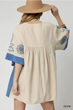 Boho Denim Mix Dress