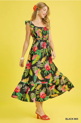 Black Tropical Dress