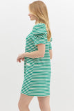 Green Striped SS Dress