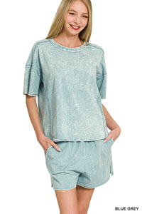 Blue Grey Short Set