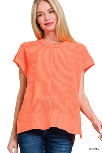 Coral Knit Top