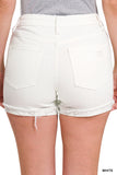 DOP-1493Y Cuffed Hem White Short