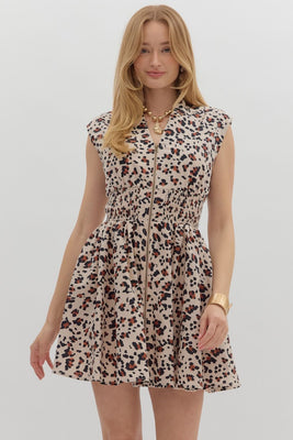 Ecru Animal Print Dress