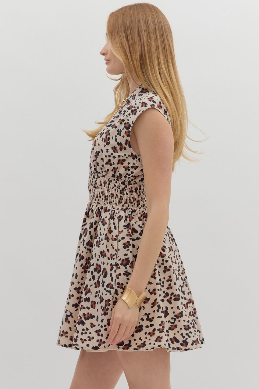 Ecru Animal Print Dress