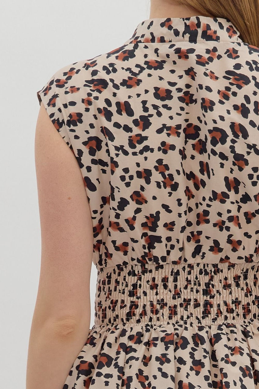 Ecru Animal Print Dress