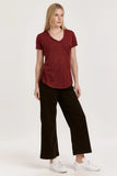Phoenix Burgundy Suede Pocket Tee