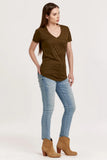 Phoenix Olive Green Suede Pocket Tee
