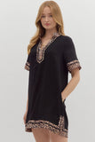 Animal Print Black Dress