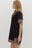 Animal Print Black Dress