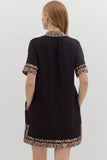 Animal Print Black Dress