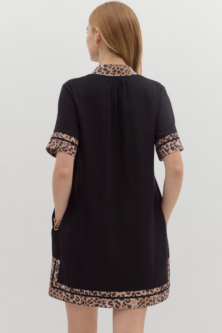 Animal Print Black Dress