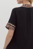 Animal Print Black Dress