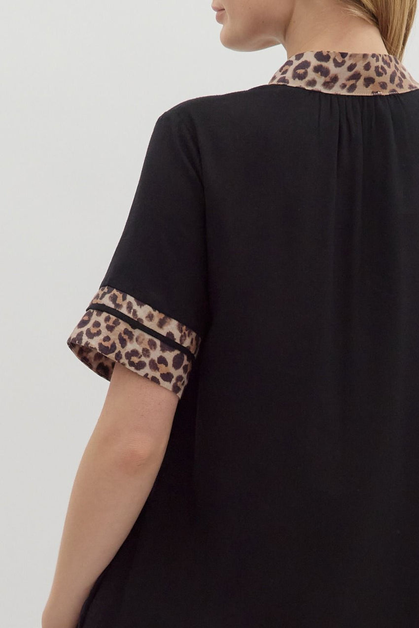Animal Print Black Dress