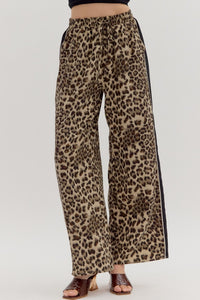 Black Leopard Pull On Pant