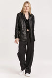Amira Black Leather Trench