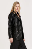 Amira Black Leather Trench