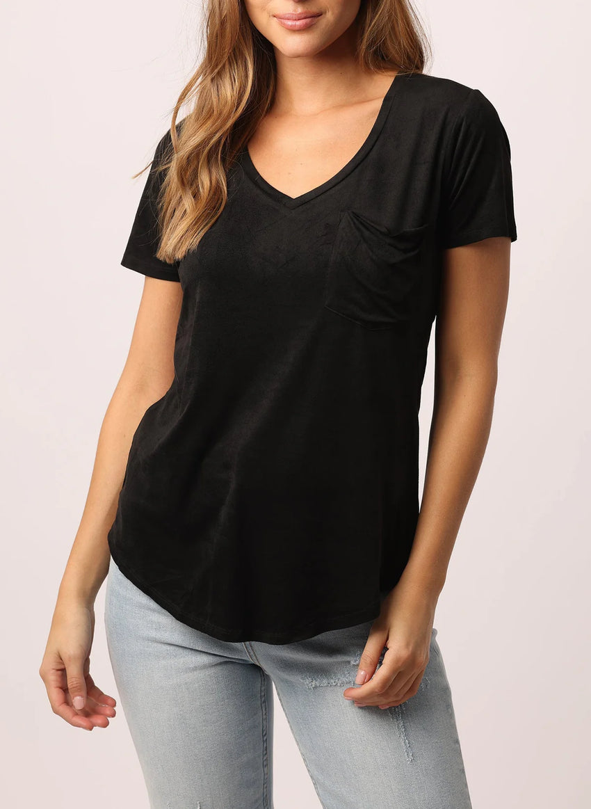 Phoenix Black Suede Tee