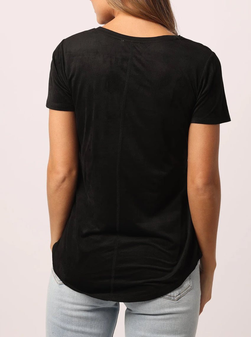 Phoenix Black Suede Tee
