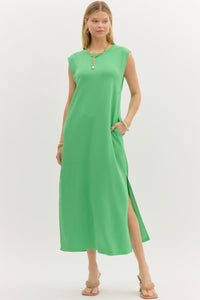Green Knit Maxi Dress