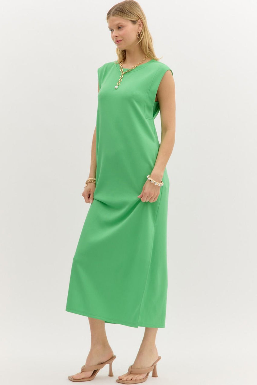 Green Knit Maxi Dress
