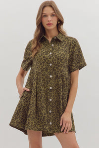 Olive Leopard Denim