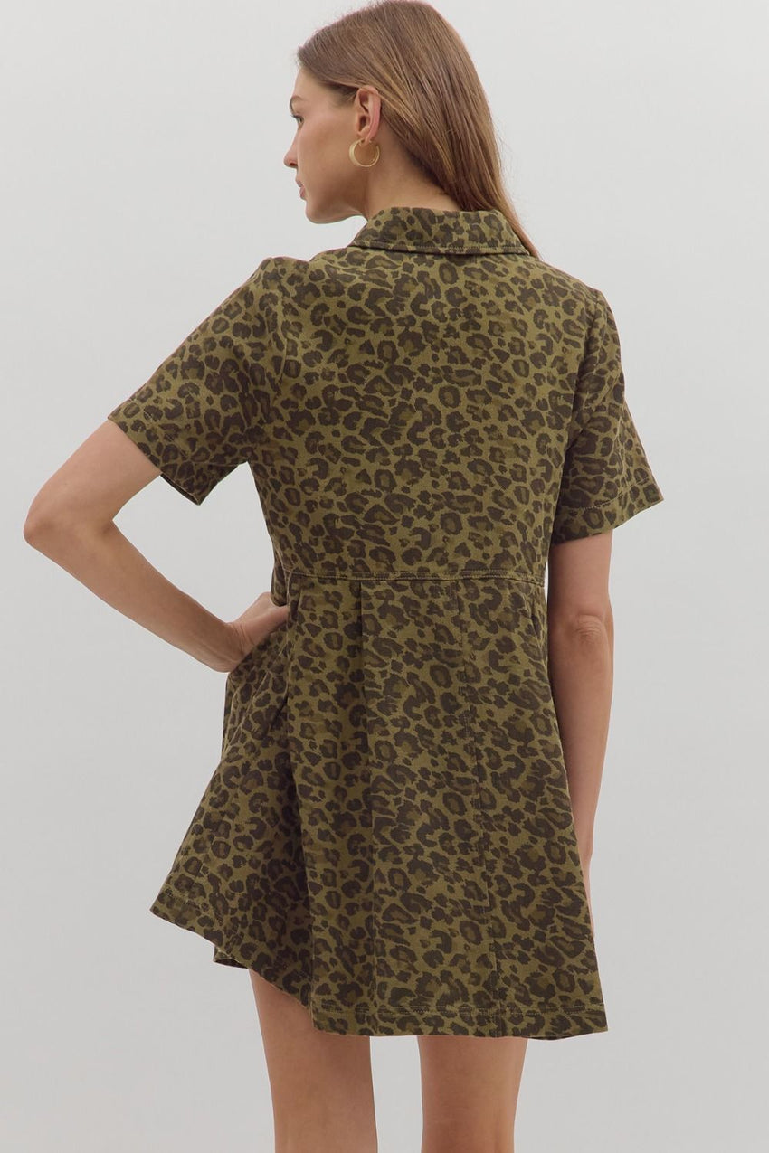 Olive Leopard Denim