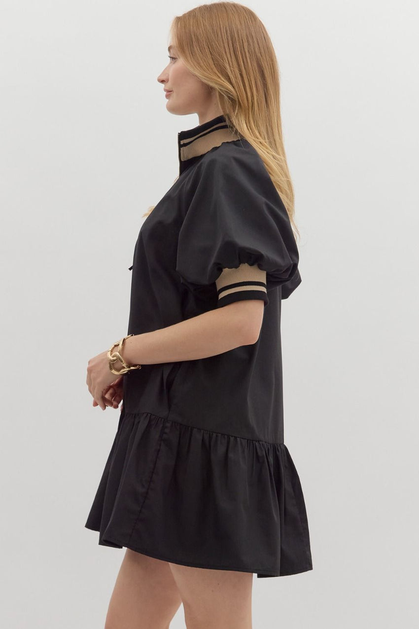 Black Puff Sleeve Dress