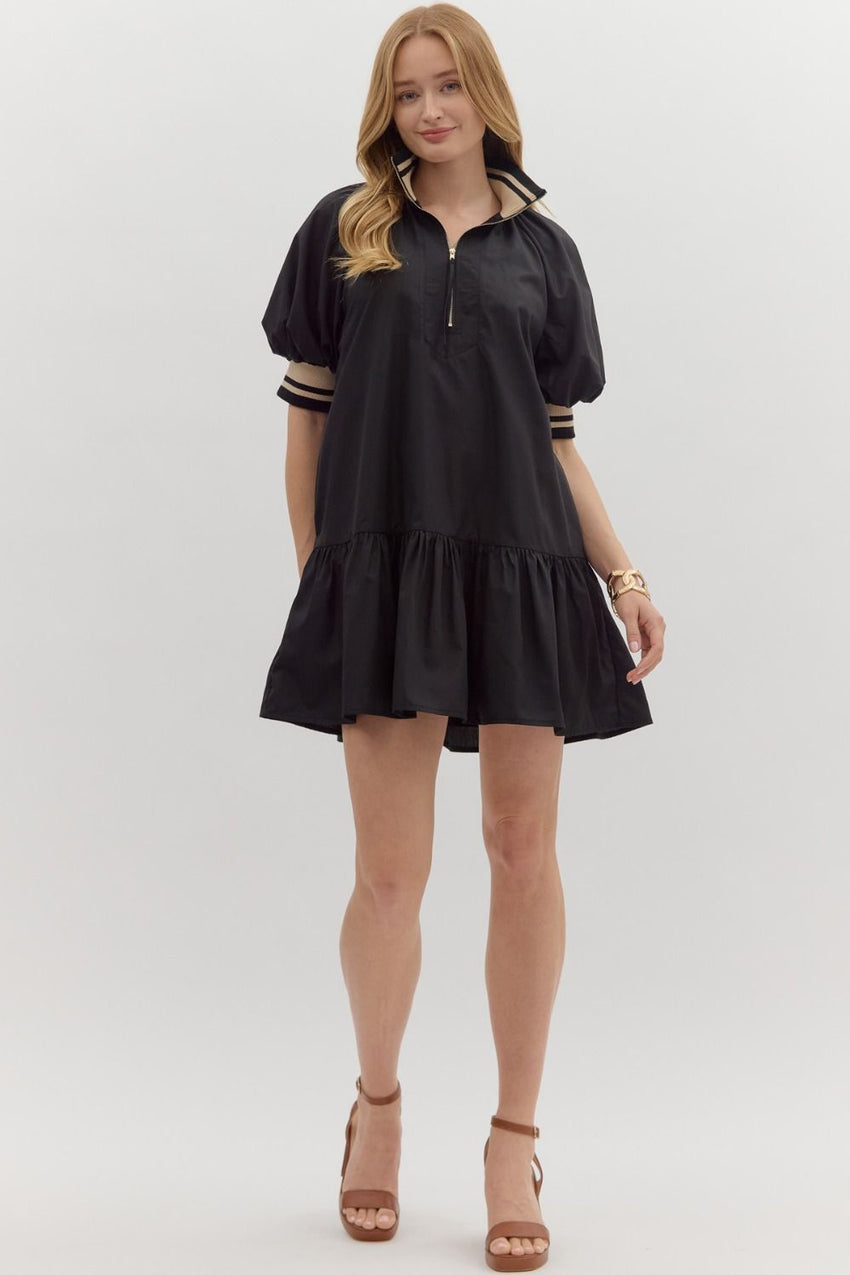 Black Puff Sleeve Dress