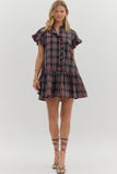 Navy Plaid Dress