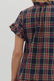 Navy Plaid Dress