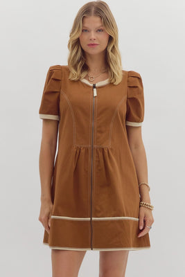 \Lt Taupe Zip Up Dress