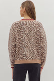 Camel Cheetah W/Pink Trim Cardigan