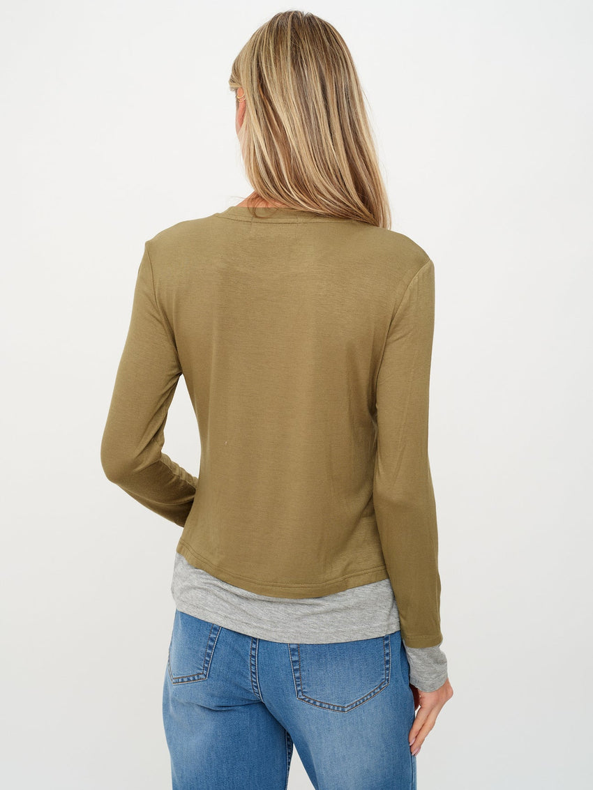 SF1325 Olive Layered Tee
