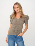 SF3659 Army Green Ruched Tee
