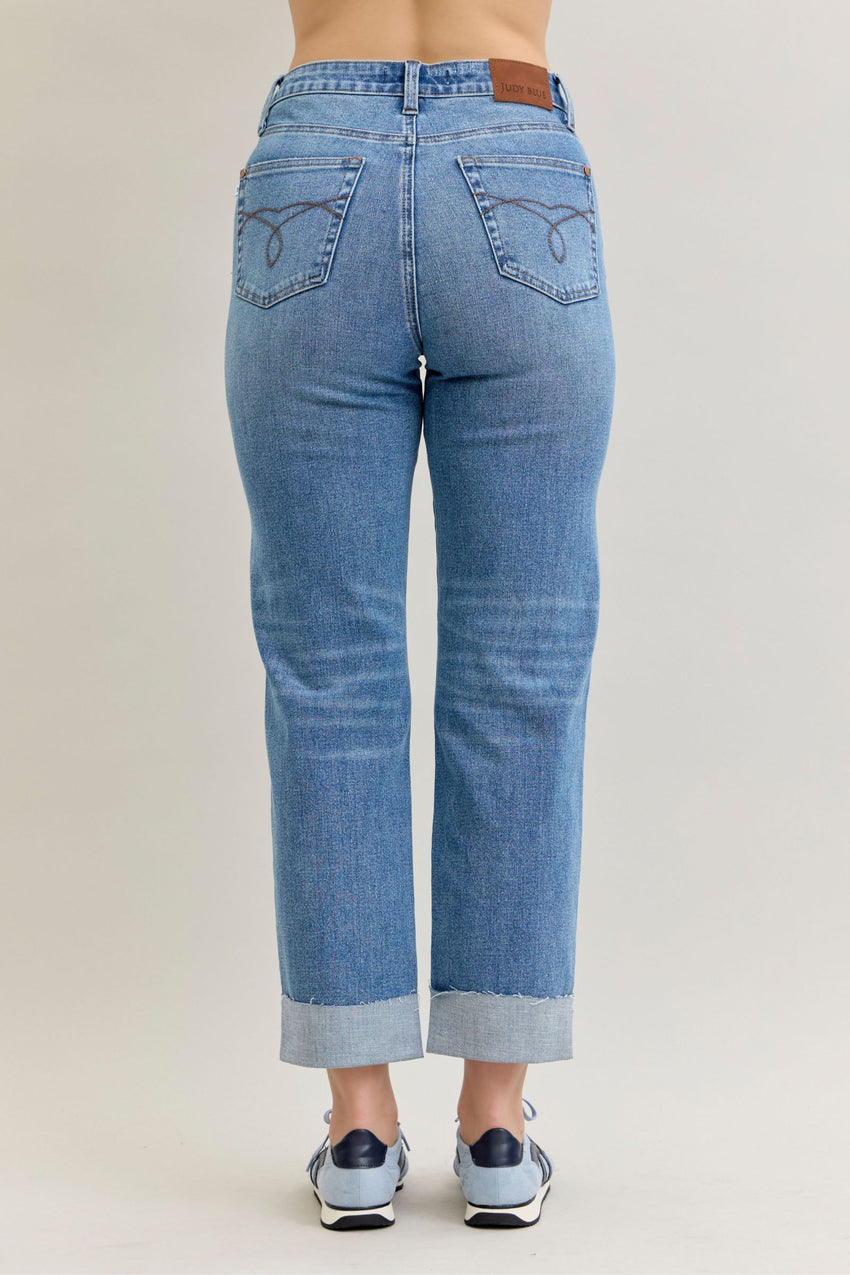 881003REG Crossed Button Jean