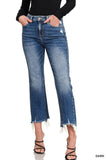 DNP1646DD Kick Crop Flare Denim