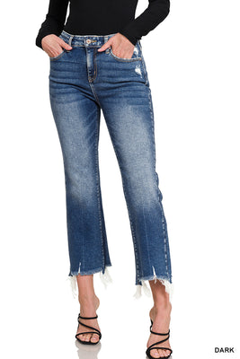 DNP1646DD Kick Crop Flare Denim