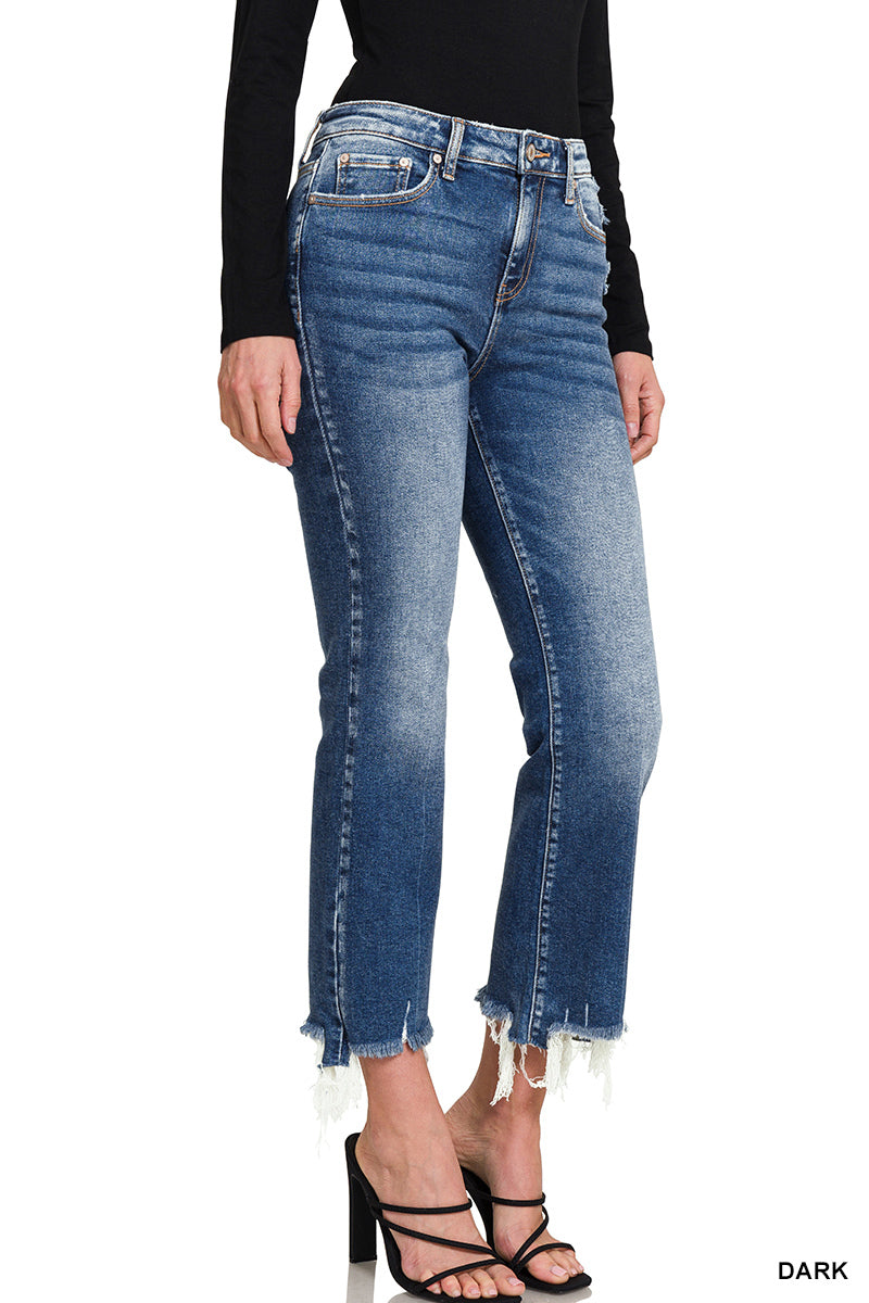 DNP1646DD Kick Crop Flare Denim
