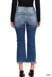 DNP1646DD Kick Crop Flare Denim