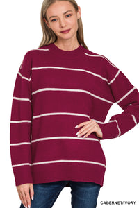 TW-2640Y Striped Sweater