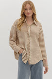 T27667 Brown Textured Blouse